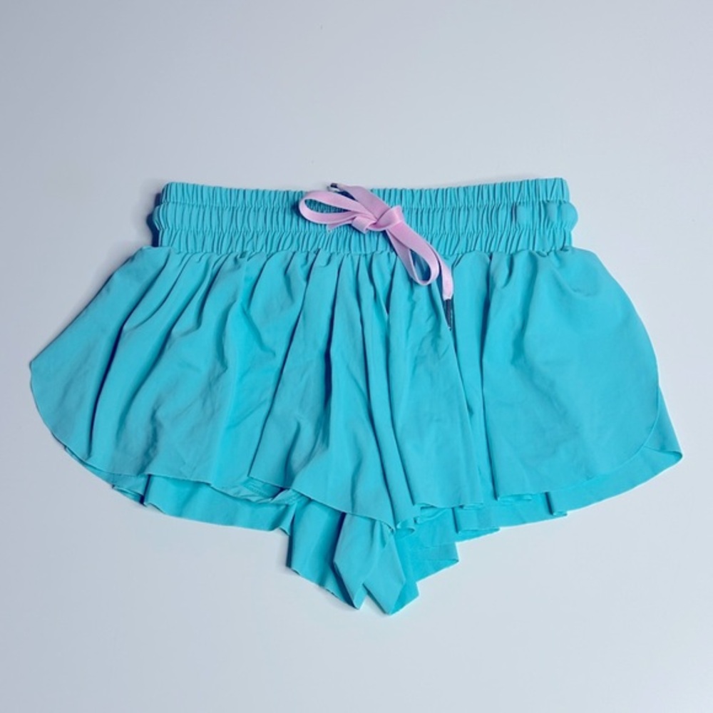 Katie J NYC Turquoise Shorts with Pink Accent